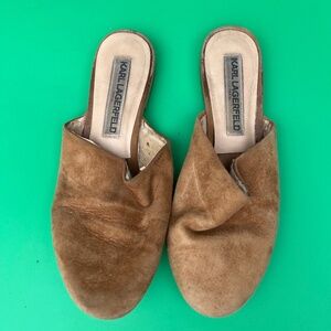 Tan Karl Lagerfeld Suede Loafers